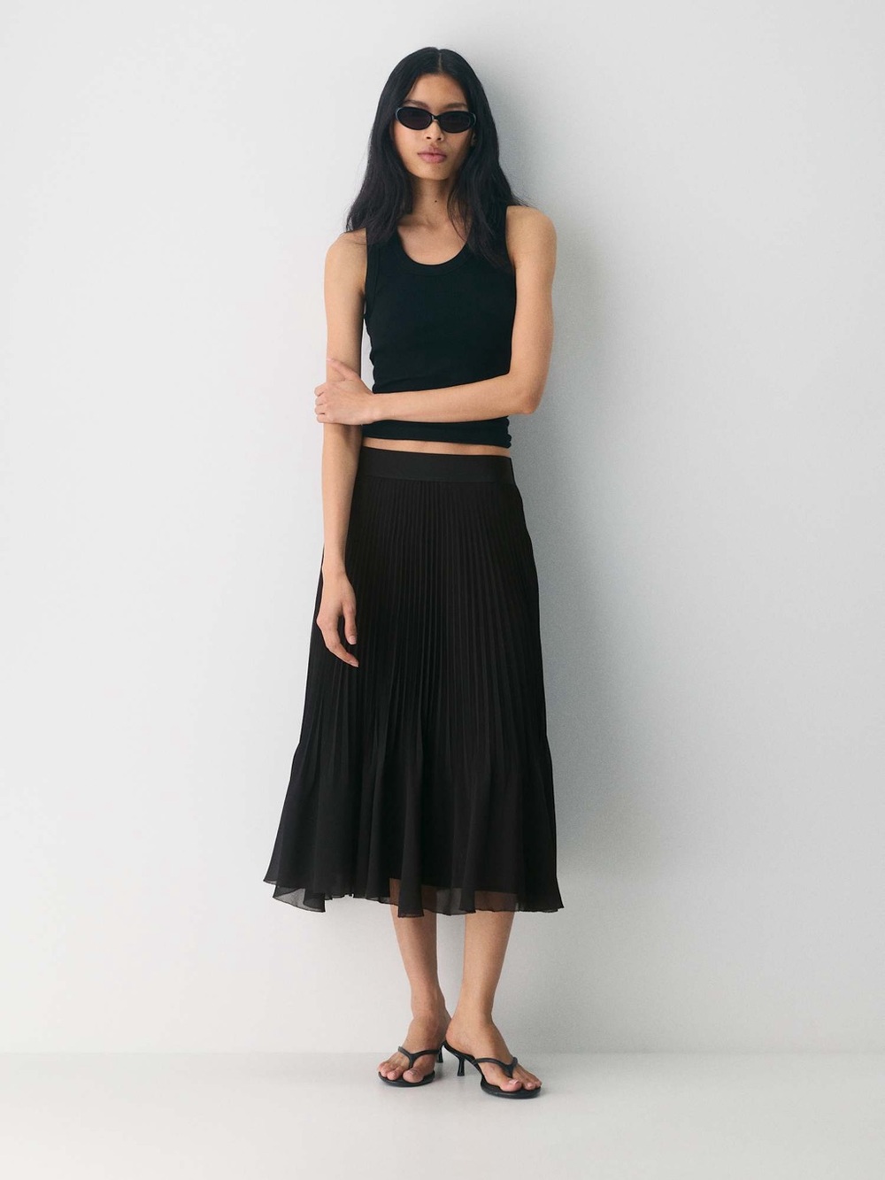 Wilfred Twirl Midi Skirt Sz S Black